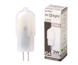 ŻARÓWKA LED G4 3W SMD BIAŁA NEUTRALNA 270lm PASTYLKA ECOLIGHT