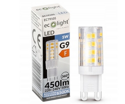 ŻARÓWKA LED G9 5W 450lm BARWA ZIMNA ECOLIGHT