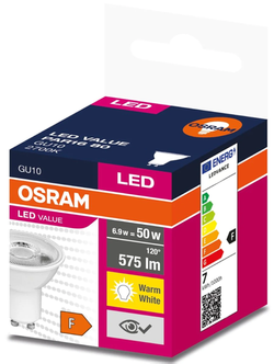 ŻARÓWKA LED HALOGEN 6,9W GU10 36s 2700K OSRAM