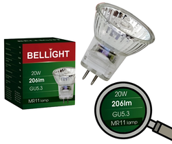 ŻARÓWKA ŻARNIK HALOGENOWA HALOGEN REFLEKTOR MR11 GU5.3 230V 206LM 20W 35MM