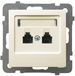 Gniazdo telefoniczne 2x GPT-2GN/m/27 ECRU AS OSPEL